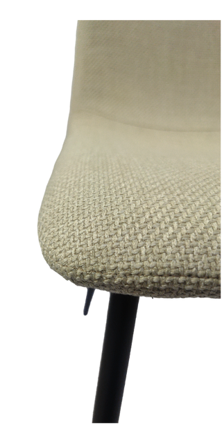 Sunvega Modern Upholstered Dining Chairs Set of 4 with Linen Cushion and Black Metal Legs