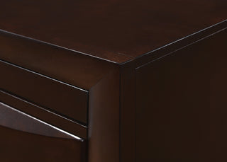 Sunvega Contemporary 2 Drawer Nightstand End Table with Jewelry Tray in Brown Finish