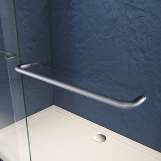 Sunvega Adjustable Semi Frameless Sliding Shower Door with Clear Tempered Glass