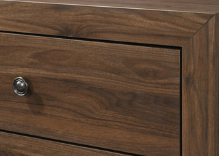 Sunvega Brown Cherry Finish Contemporary Fabric Panel Bed in One Box