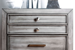 Sunvega Transitional Gray Solid Wood Nightstand with Hidden Drawer and Nickel Knob
