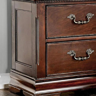 Sunvega Traditional Style Cherry Solid Wood Nightstand with Hidden Top Drawer