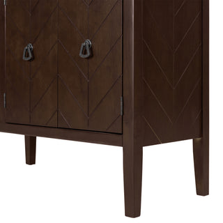 Sunvega Adjustable Shelf Storage Sideboard with Retro Metal Handles and Pinewood Legs