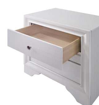 Sunvega Contemporary Gray Nightstand with Silver Accents and Hidden Jewelry Drawer