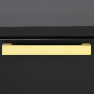 Sunvega Black and Gold 2-Drawer Nightstand with Spacious Storage and Metallic Accents