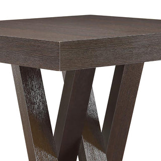 Sunvega Cappuccino Double X Base Square Bar Table for Modern Kitchen and Dining Nook