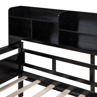 Sunvega Twin Size Daybed with Wood Slat Support, Bedside Shelf, and Two Drawers