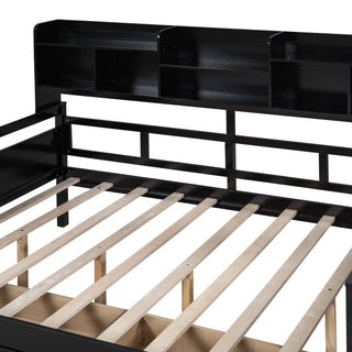 Sunvega Twin Size Daybed with Wood Slat Support, Bedside Shelf, and Two Drawers