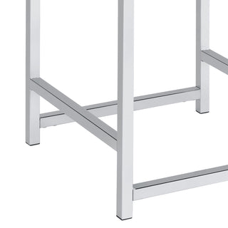 Sunvega Modern Grey Leatherette Upholstered Square Vanity Stool with Foam Cushion