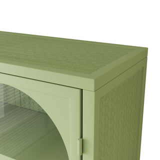 Sunvega Modern Two-Door Wall Cabinet with Three-Tier Storage for Living Room
