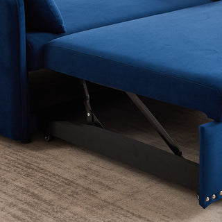 Sunvega 3-in-1 Adjustable Velvet Sleeper Sofa Bed with USB Port and Storage Pockets