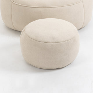 Sunvega High Pressure Foam Bean Bag Sofa Chair with Padded Footrest for Living Room
