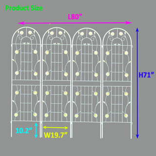 Sunvega Rustproof Metal Garden Trellis for Climbing Plants Outdoor Flower Support 4 Pack