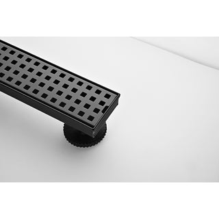Sunvega 28 Inches Linear Shower Drain with Hair Strainer and Leveling Feet