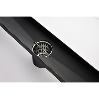 Sunvega 28 Inches Linear Shower Drain with Hair Strainer and Leveling Feet