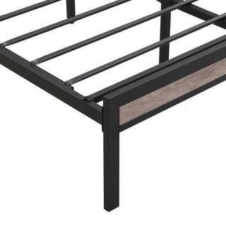 Sunvega Full Size Metal Platform Bed Frame with Upholstery Storage Headboard and Footboard