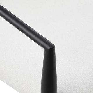 Sunvega Modern Dining Chairs Set of 2 with Round Boucle Backrest and Black Metal Legs