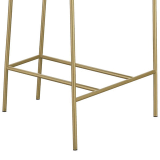 Sunvega Retro Glam Gold Frame Upholstered Stool with Plush Grey Velvet Seat