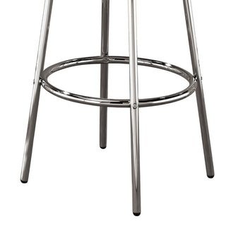 Sunvega Retro Chrome Rim Round Bar Table with Footrest for Vintage Soda Fountain