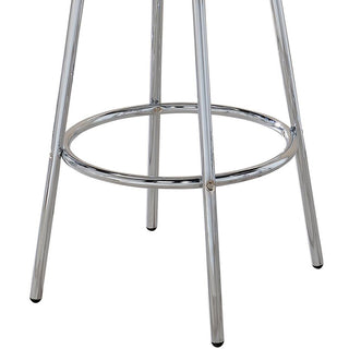 Sunvega Retro Chrome Rim Round Bar Table with Footrest for Vintage Soda Fountain