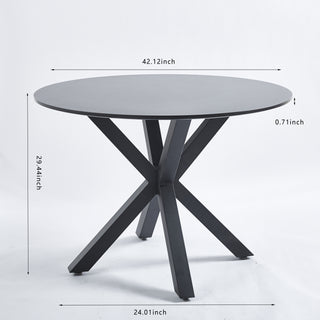 Sunvega Mid-century Dining Table for 4-6 People With Round MDF Top