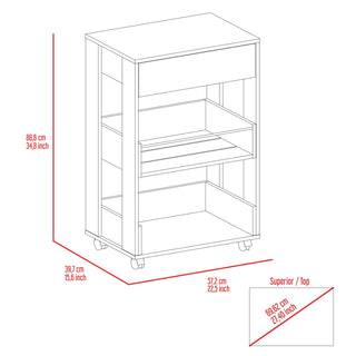 Sunvega Kitchen Cart with One Drawer and Two Open Shelves for Storage