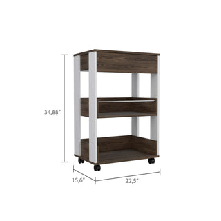 Sunvega Kitchen Cart with One Drawer and Two Open Shelves for Storage