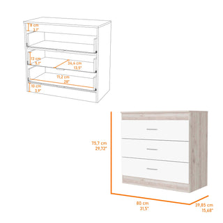 Sunvega Wengue Wood Three Drawers Dresser Easy To Assemble Pressed Wood