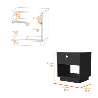 Sunvega Nightstand with Storage Shelf and Drawer for Bedroom Organization
