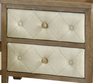 Sunvega Modern Walnut Finish Nightstand with Two Beautiful Storage Drawers