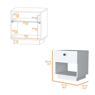 Sunvega Myrtle 2 Drawers Nightstand with Strong Metal Handles for Bedroom
