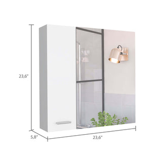 Sunvega Double Door Medicine Cabinet with Four Interior Shelves and Ample Mirror