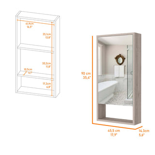 Sunvega Large Size Mirrored Medicine Cabinet With One Interior Shelf For More Storage