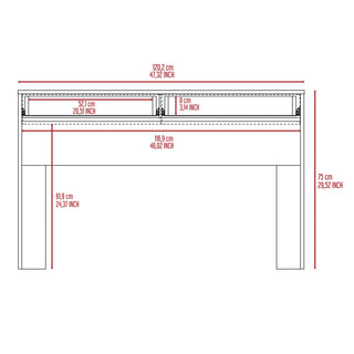 Sunvega 47.3 Inch Wide Writing Computer Desk with Two Drawers for Supplies
