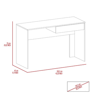 Sunvega 47.3 Inch Wide Writing Computer Desk with Two Drawers for Supplies
