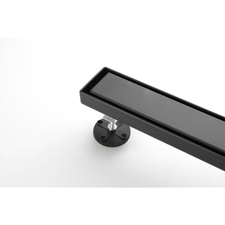 Sunvega 24 Inches Linear Shower Drain with Hair Strainer and Leveling Feet