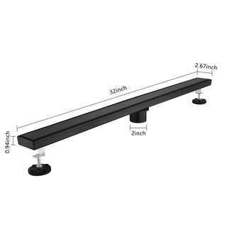 Sunvega 24 Inches Linear Shower Drain with Hair Strainer and Leveling Feet