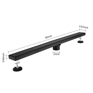 Sunvega 24 Inches Linear Shower Drain with Hair Strainer and Leveling Feet