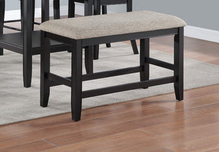 Sunvega Farmhouse Style Espresso Brown Faux Leather Upholstered Bench with Footrest