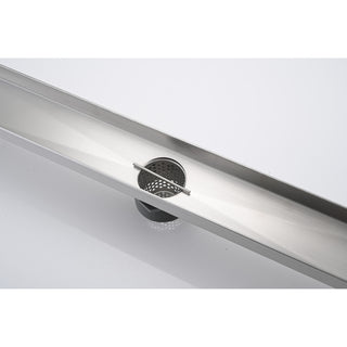 Sunvega 28 Inches Linear Shower Drain with Hair Strainer and Leveling Feet