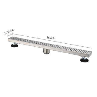 Sunvega 28 Inches Linear Shower Drain with Hair Strainer and Leveling Feet