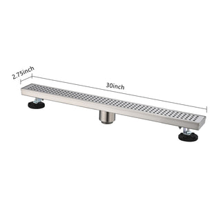 Sunvega 28 Inches Linear Shower Drain with Hair Strainer and Leveling Feet