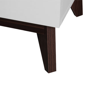 Sunvega Modern 5 Drawer Dresser with White & Walnut Finish for Bedroom