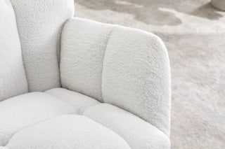 Sunvega Teddy Fabric Rocking Chair with Adjustable Footrest for Living Room