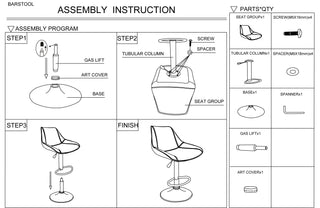Sunvega Modern Adjustable Bar Stool Set with Ebony Wax Polyurethane Leather and Chrome Base