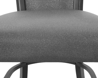 Sunvega Contemporary Glam Upholstered Dining Side Chair with Plush Gray Fabric