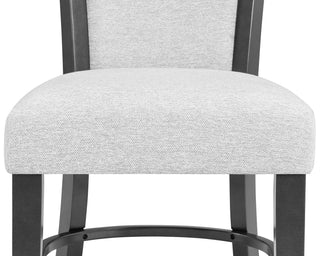 Sunvega Contemporary Glam Upholstered Dining Side Chair with Plush Gray Fabric