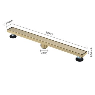 Sunvega 24 Inches Linear Shower Drain with Hair Strainer and Leveling Feet
