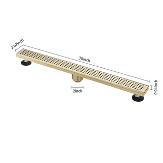 Sunvega 28 Inches Linear Shower Drain with Hair Strainer and Leveling Feet