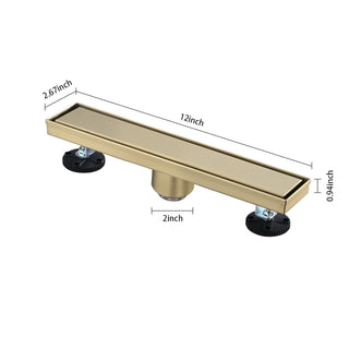 Sunvega 24 Inches Linear Shower Drain with Hair Strainer and Leveling Feet
